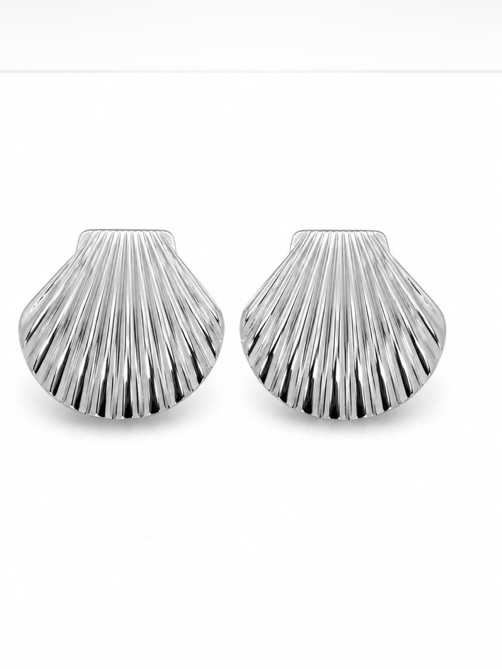 Silver Shell Earrings by Mayamar NWOT